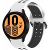 eses Silikónový dvojradový dierkovaný remienok pre Samsung Galaxy Watch 4, 5, 6, 7 - Bielo čierný, 20 mm
