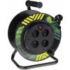 EMOS SK s.r.o. Predlžovací kábel na bubne 25 m / 4 zásuvky / čierny / PVC / 230 V / 1,5 mm2 - P19425P