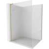 MEXEN/S - Kioto L Sprchová zástena WALK-IN 90 x 200, prúžky, zlatá kartáčovaná 800-090-103-55-09