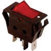 Tracon electric Kolískový vypínač ON-OFF červený podsvetlený, 16A, 250V IP 40