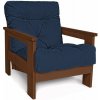 Marior HOME MEXICO Armchair (kreslo z buku) walnut (lněný olej) 105 / 140x75x83 cm blue