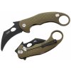 LionSteel LE1 A GB L.E.One Black Green vreckový nôž - karambit 8,2 cm, čierna, zelená, hliník