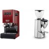 Gaggia New Classic E24 BC, red + Rocket Espresso SUPER FAUSTO, chrome