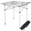 tectake 401169 kempingový stolík hliníkový skladací 70 x 70 x 70 cm - šedá