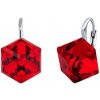 Silvego Strieborné náušnice kocky červené Swarovski® Crystals VSW007E