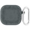 AppleKing silikónový obal so vzorom kvetov pre AirPods 4 - tmavo šedý - možnosť vrátiť tovar ZADARMO do 30tich dní