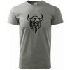 Viking logo - Klasické pánske tričko vyššej gramáže - 3XL ( Tmavosivý melír )