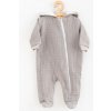 Dojčenský mušelínový overal s kapucňou New Baby Comfort clothes sivá 80 (9-12m)
