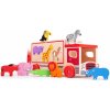 Bigjigs Toys Drevené auto so zvieratkami safari