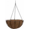 Kvetináč Strend Pro LC-CocoH-22, 25x25x12 cm, oceľ/kokos, závesný, s vešiakom