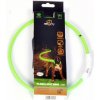Obojok DUVO+ LED Svietiaci dog zelený nylonový 25 - 35 cm