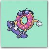 Vymalujsisam.sk Maľovanie podľa čísiel - Donut na skateboarde Veľkosť: 30x30cm, Rám: Bez rámu, iba zrolované plátno