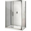 AFTER COMBI 120x90 Clear Sprchovací kút s trojdielnymi posuvnými dverami a pevnou bočnicou