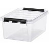 Úložný box, plastový, 8 l, čierne úchytky, SMARTSTORE Classic 10, priehľadný