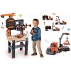 Set pracovný stôl s funkčným žeriavom Black&Decker Bricolo Builder a kamión Smoby s pracovným kufríkom a náradím