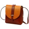 Gregorio Kožená moderná malá dámska crossbody kabelka hnedá / camel hnedá