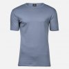 Tee Jays Oceľovo-modré pánske tričko, slim fit, Interlock Veľkosť: M Tee Jays