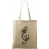 Husľový kľúč kvety - Taška bavlnená - 42 x 38 cm ( Naturalna )