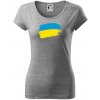 Ukrajina vlajka - Dámske tričko Pure - XS ( Tmavosivý melír )
