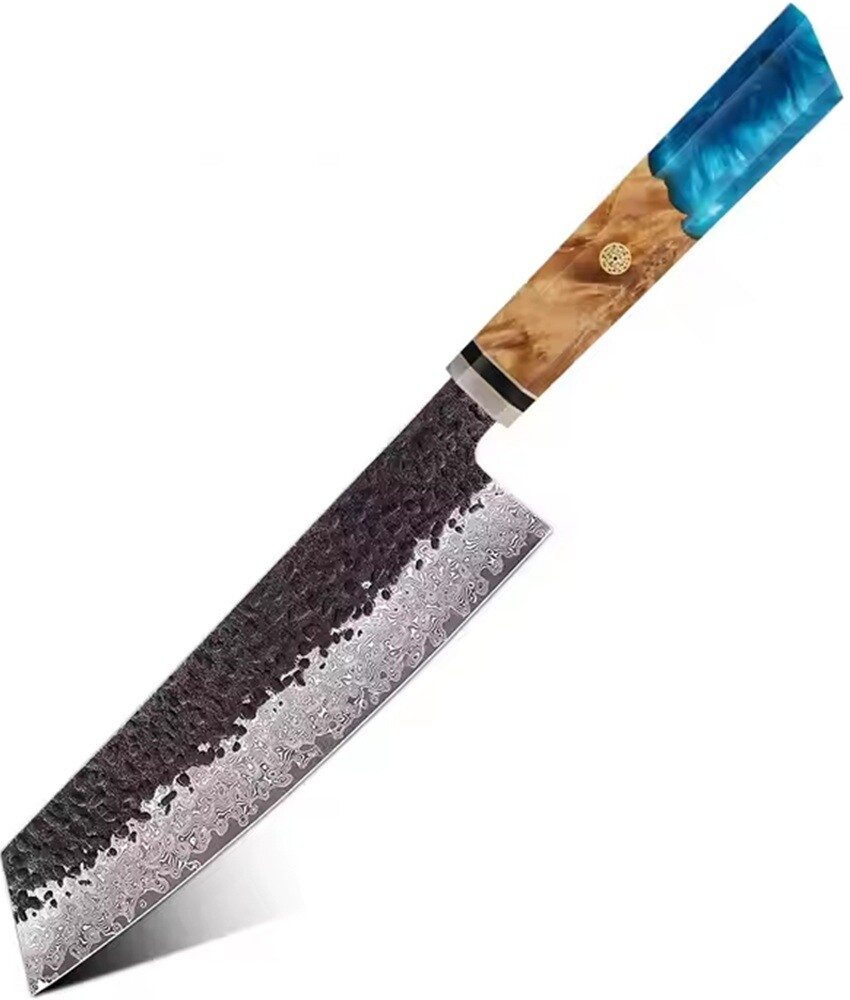 IZMAEL Damaškový kuchynský nôž Airi Kiritsuke/Modrá 19 cm