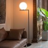 FLOS IC F1 stojacia lampa čierna Ø 20 cm - F3173030