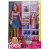 Bábika Barbie s šatníkom, sada bábika + doplnky a topánky FVJ42