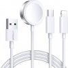 Magnetická nabíjačka Apple Watch Joyroom S-IW008 Lightning + USB-C 5V 1,2 m (biela)
