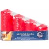 Sviečka MagicHome, vianočná, adventná, bordová, 48 mm 60/80/100/120 mm, bal. 4 ks
