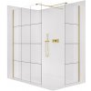 CERANO - Sprchová zástena Walk-in Onyx TL/P - 8 mm - hranatá vzpera - zlatá kartáčovaná, industriálne sklo - 140x90x200 cm