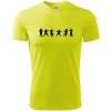 Karate postavy - Pánske tričko Fantasy športové - XL ( Neonová žltá )