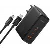 Baseus GaN5 Pro Digital nabíjačka (P10110825113-00) – 2× USB-C, USB, 160 W, USB-C kábel 240 W, čierna