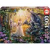 Educa puzzle Dragon, Princess and Unicorn 1500 dielov a fix lepidlo 17696