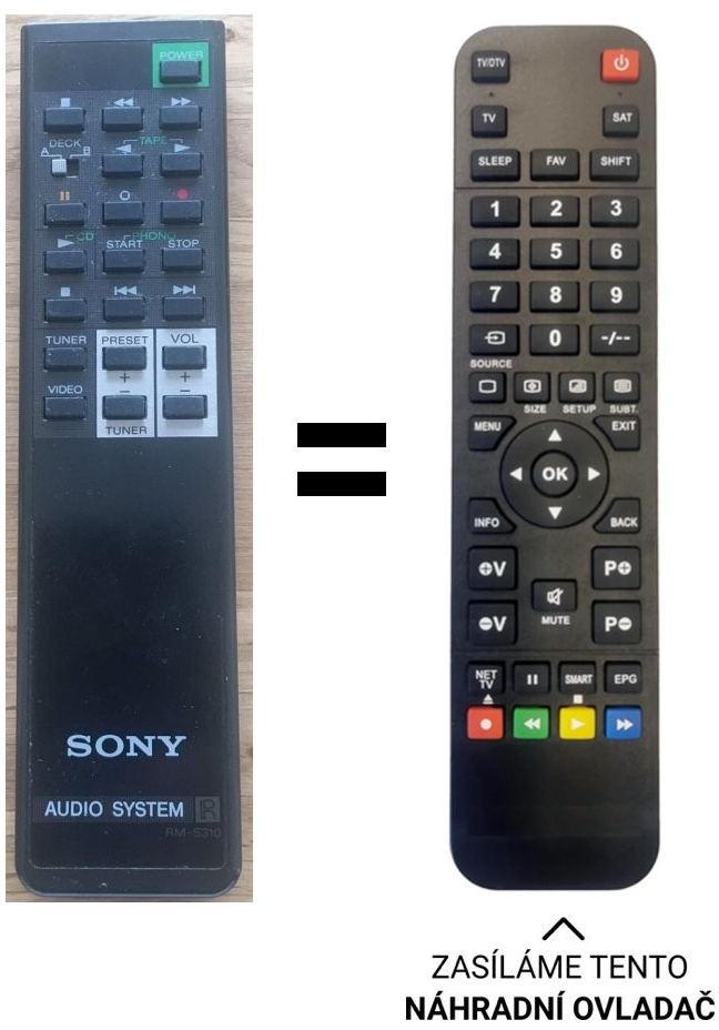 Diaľkový ovládač Predátor Sony RM-S310