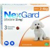 NexGard S ( 2 - 4 kg ) 11 mg žuvacie tablety 3 x 1 tbl.
