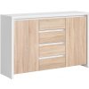 Komoda KASPIAN KOM2D4S biela / dub sonoma (biely/dub sonoma)