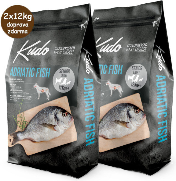 Kudo Dog LG Senior&Light All Size Adriatic Fish 2 x 12 kg