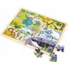 Viga puzzle na podložke 48 častí Poznajme zoo