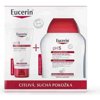 Eucerin PH5 krém na ruky 75 ml + umývacia emulzia na ruky 250 ml (Vianoce 2021) darčeková sada