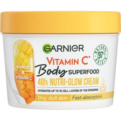 Garnier Body Superfood 48h Nutri-Glow Cream Vitamín C - Vyživujúci a rozjasňujúci telový krém 380 ml