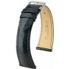 Kožený remienok Hirsch London L 04266050-2, čierny, jašterica, dĺžka L, Quick Release 20 mm