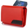 Dámska kožená peňaženka s RFiD ochranou, veľká, na karty, červená koža Beltimore