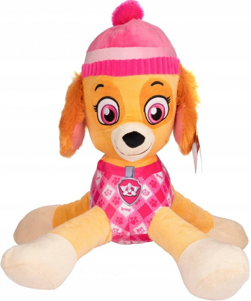 psík Skye ružová v zimnej čiapke Paw Patrol Rescue 50 cm