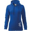 Bicykel na výšku - Mikina dámska trendy zipper s kapucňou - L ( Kráľovská modrá )