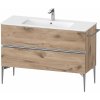 Duravit Sivida skrinka 121x47.7x59.1 cm závesná kúpeľňová skrinka pod umývadlo dub-chrómová SV4646010550000