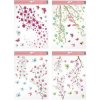 Okenná fólia 30 x 42cm - kvitnúce vetvičky s glitrami - mix variant či farieb