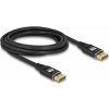 Delock - Kabel DisplayPort - DisplayPort (M) do DisplayPort (M) - DisplayPort 1.4 - 3 m - pozlacené kontakty, podpora 8K60Hz (7680 x 4320), až 32,4 Gbps přenosová rychlost - černá