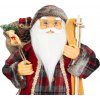Dekorácia MagicHome Vianoce, Santa, s darčekom, červený, 60 cm