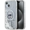 Karl Lagerfeld Liquid Glitter Karl Head Magsafe Zadný Kryt pre iPhone 15 Transparent