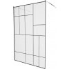 MEXEN/S - KIOTO samostatne stojaca sprchová zástena 110 x 200, transparent/čierna vzor 8 mm, chróm 800-110-002-01-78