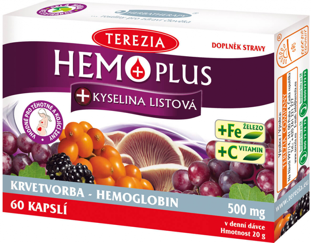 Terezia Company Hemo Plus + kyselina listová 60 kapsúl